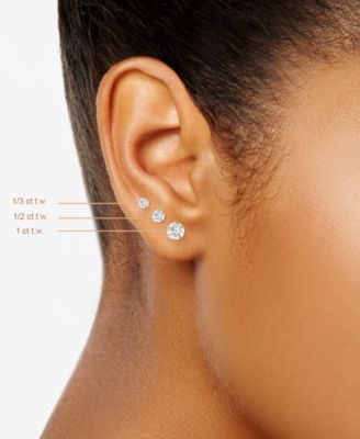 Diamond Prongless Stud Earrings (1/3 ct. t.w.) in 14k White Gold