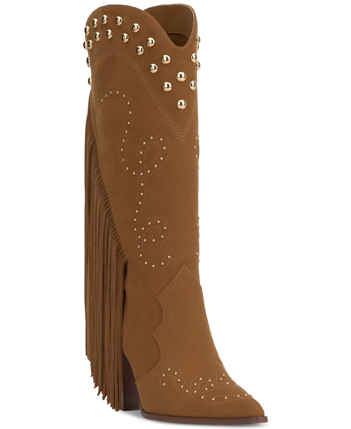 Jessica Simpson Rosera Pointed Toe Western Boot In Tuscan Tan Suede