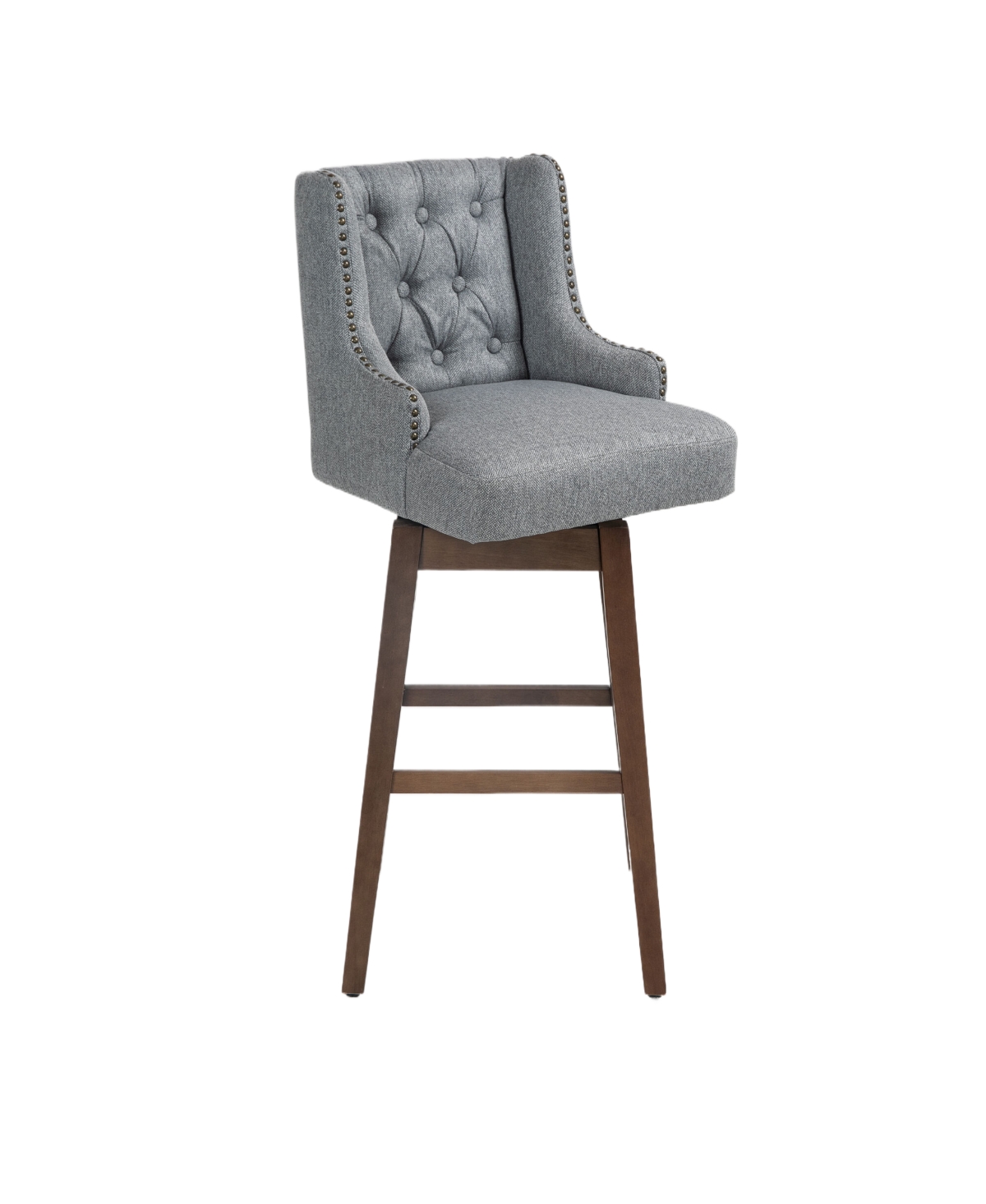 The Pop Home Set of 2 360° Swivel Bar Stools, Counter Height Linen Bar Chairs for Kitchen-The Pop Home