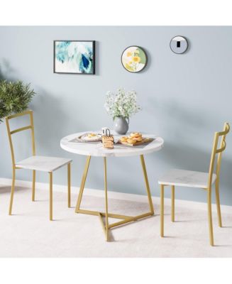 gaomon Dining Table Set for 2, Round Kitchen Table and Chairs for 2, Modern Dining Room Table ...