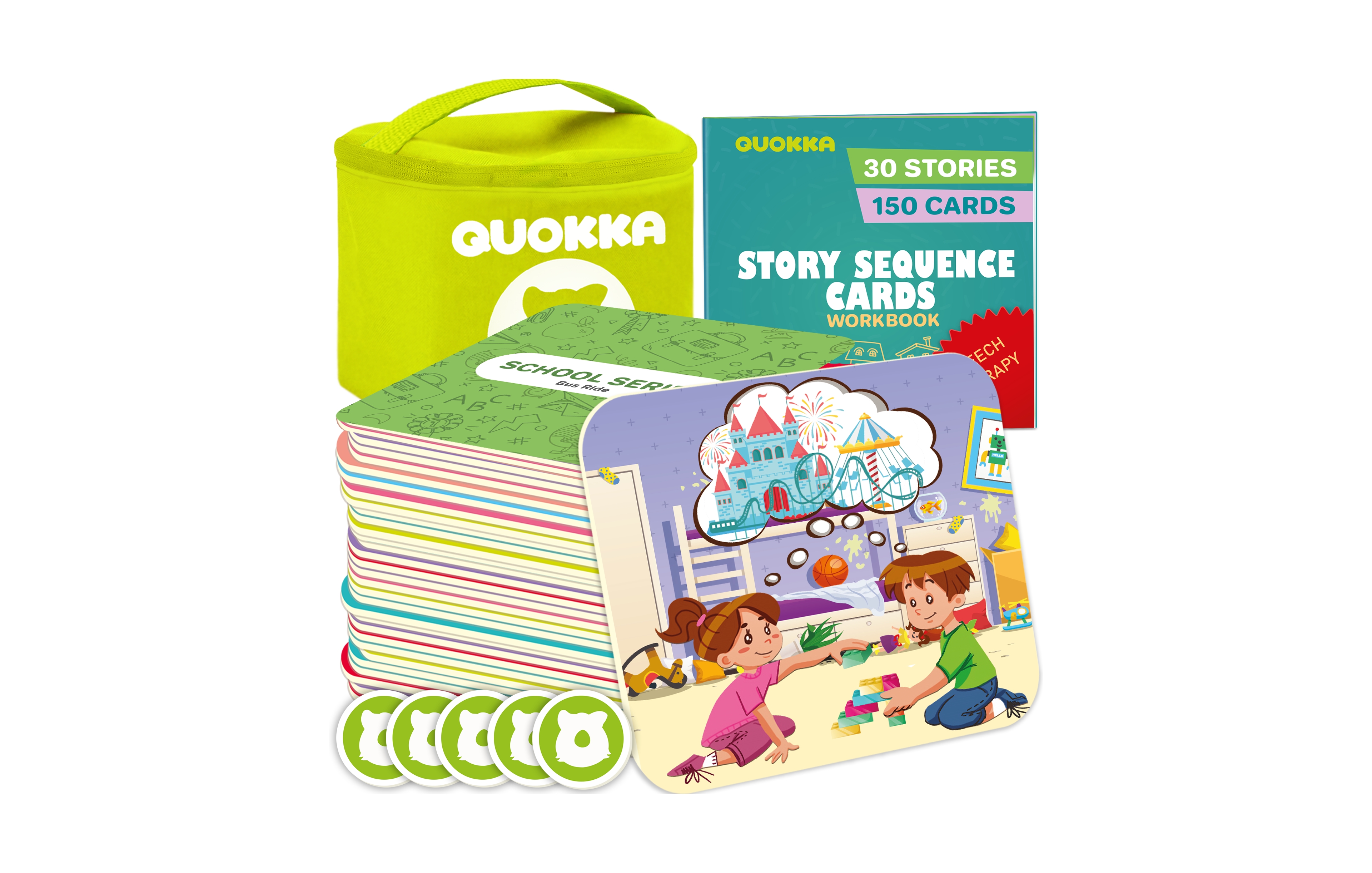Quokka Sequence Speech Therapy Toys for Toddlers 3-4 - Create a Story Cards