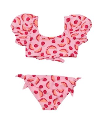 Little Girls Berry Sweet Knot Front Bikini