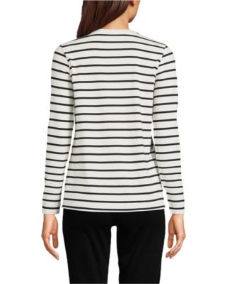 Women's Relaxed Supima Cotton Long Sleeve V-Neck T-Shirt