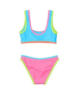 Big Girls Candy Colorblock Crop Bikini
