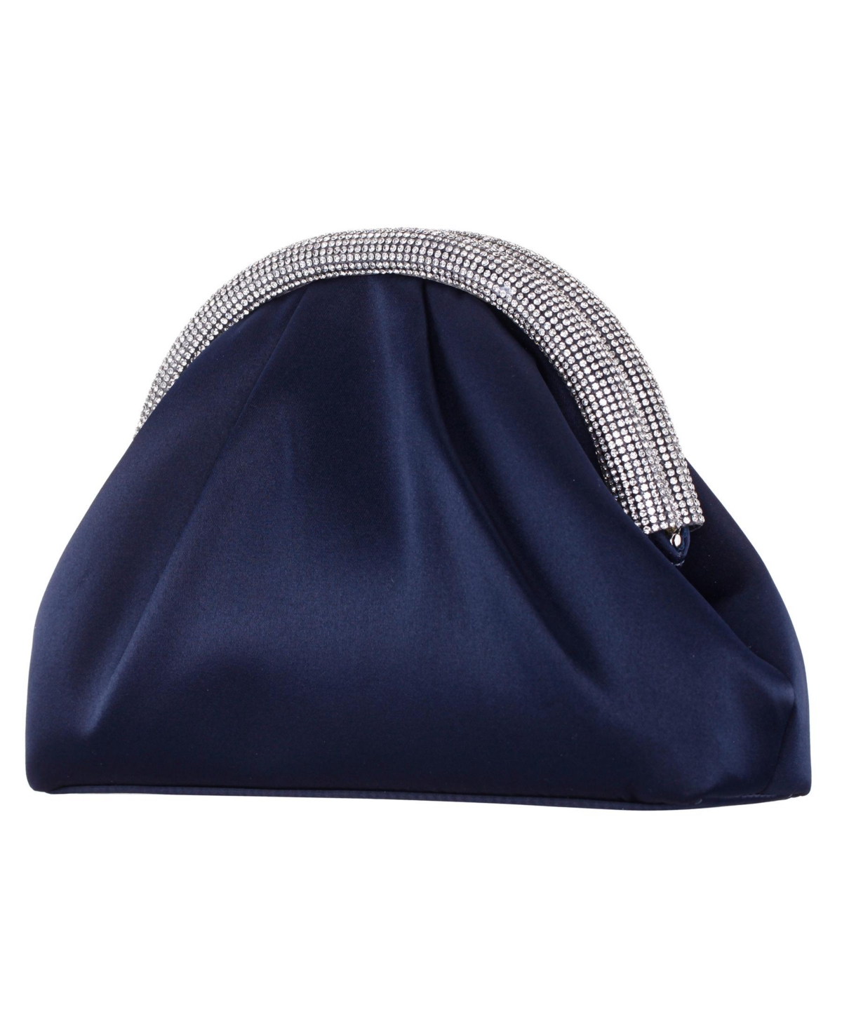 Shop Nina Crystal Trim Frame Magnetic Clutch In Navy