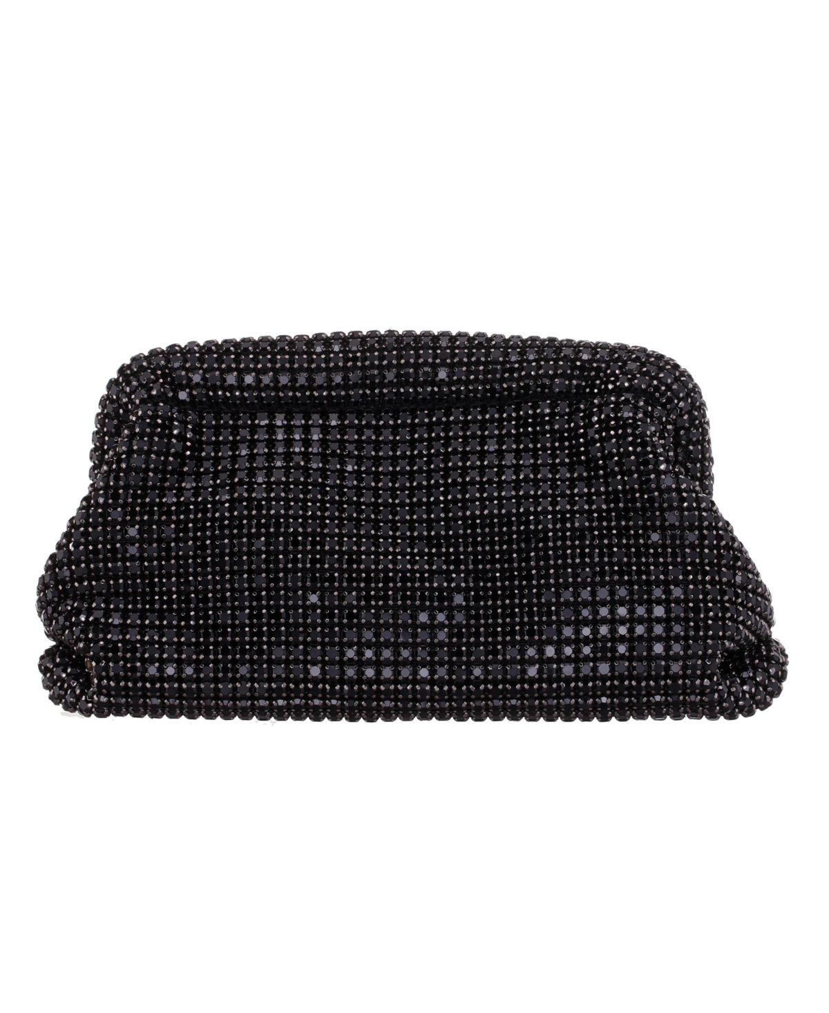 Nina All Over Crystal Frame Magnet Clutch In Black