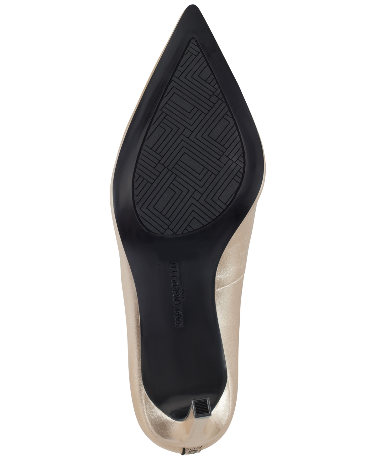 Karl Lagerfeld Sury Womens Metallic Man Made Ankle Strap In White Gold