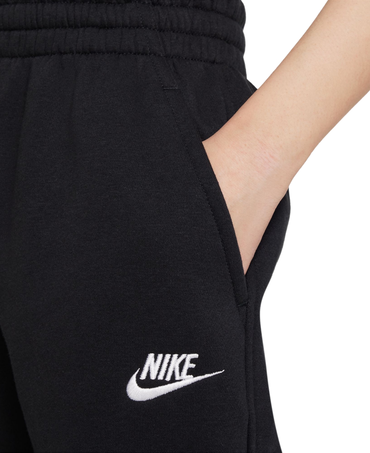Nike Sportswear Club Fleece Big Kids' (girls') Pants (extended Size) In Black,whit