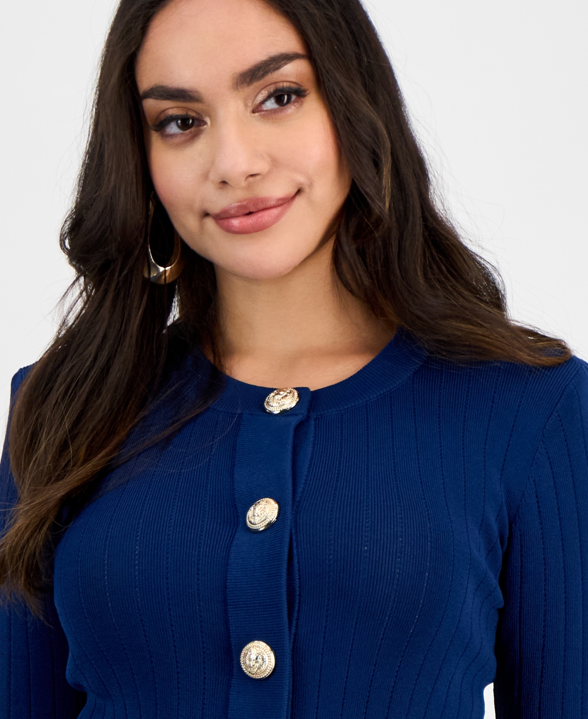 INC INTERNATIONAL CONCEPTS PETITE MATCH SET BUTTON CARDIGAN, EXCLUSIVELY AT MACY'S 