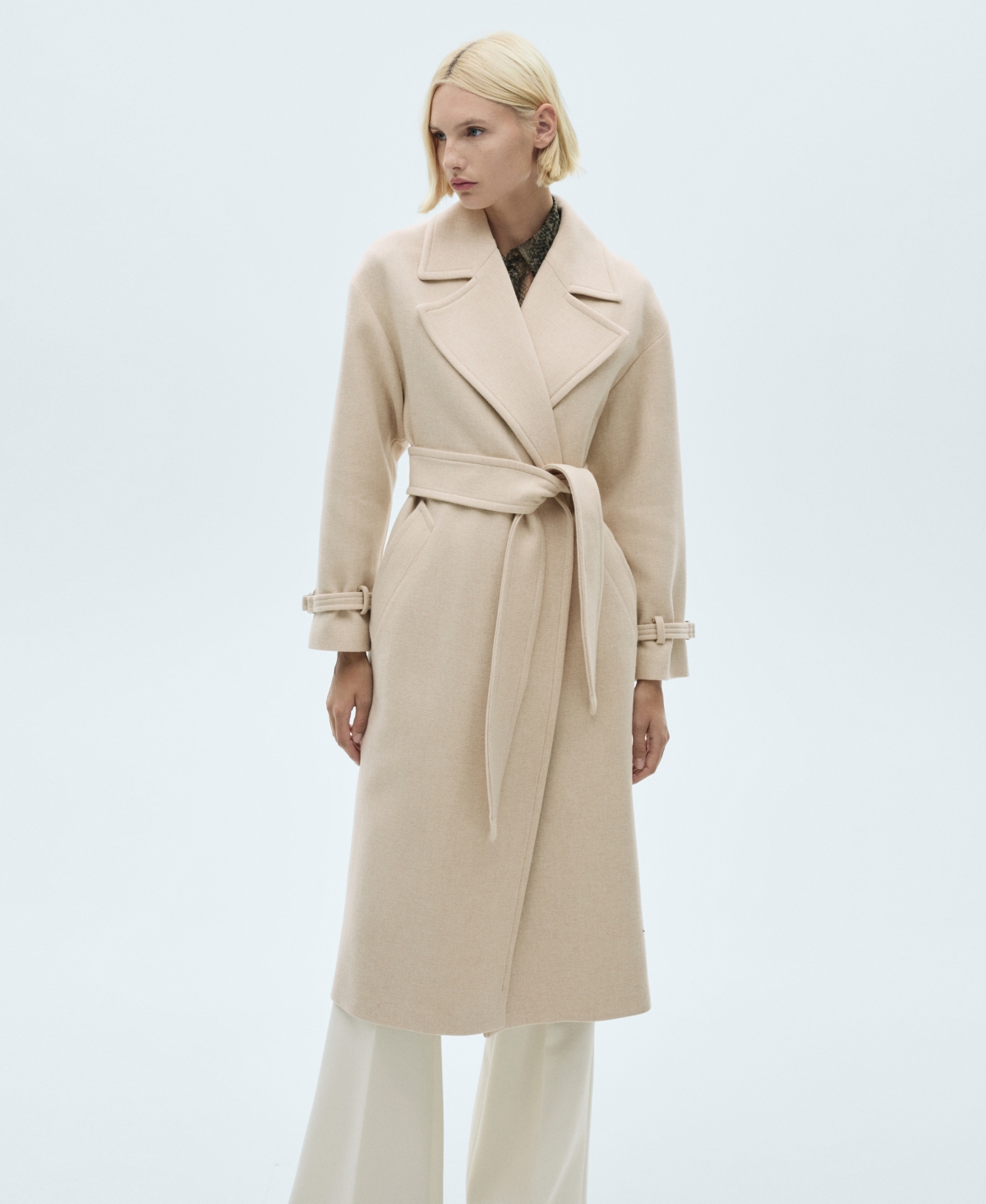 Mango Women's Maxi Lapel Manteco Wool Coat In Light,pastel Gray