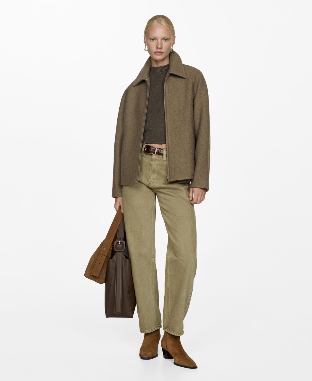 Mango Women's Pocketed Wool-Blend Jacket