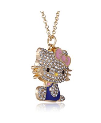 Sanrio Crystal Pendant Necklace - Gold-Tone with Colorful Enamel Accents