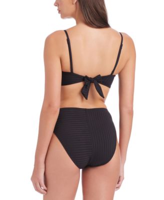 Women's Refresh Rib Bandeau Bikini Top & Rib High-Leg High-Rise Bikini Bottoms
