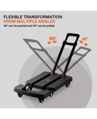 330 lbs. Folding Hand Truck, Dolly Cart for Moving, 6 Wheels Telescoping Hand Cart for Travel House Office Moving