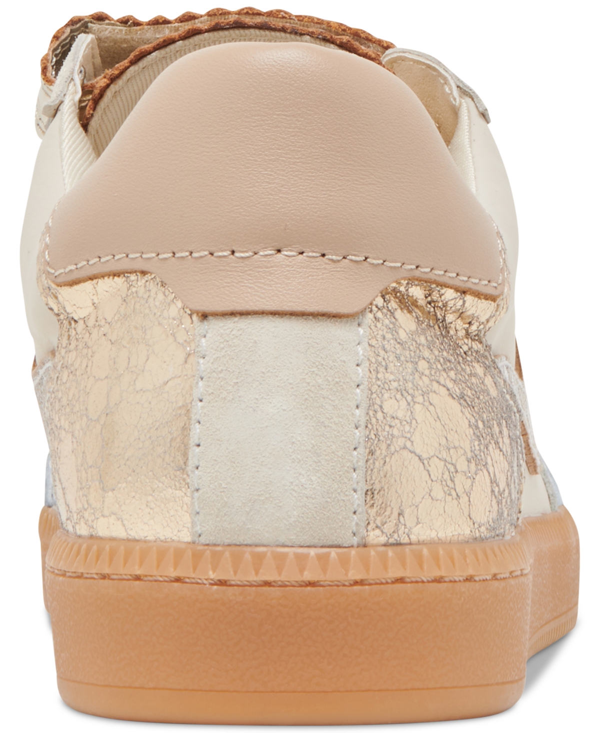 Dolce Vita Women's Notice Adjustable Strap Low Profile Sneakers In Silver Gold Distressed Leather