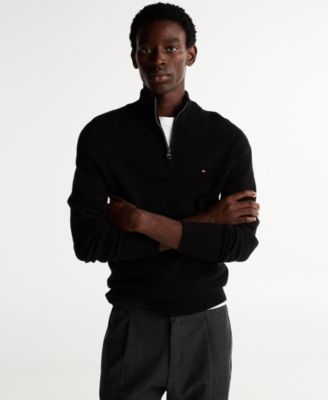 Tommy Hilfiger - Men's Dress Casual Quarter-Zip Mock Neck Wool Sweater