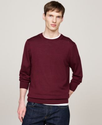 Tommy Hilfiger - Men's Dress Casual Crewneck Fine Gauge Merino Wool Sweater