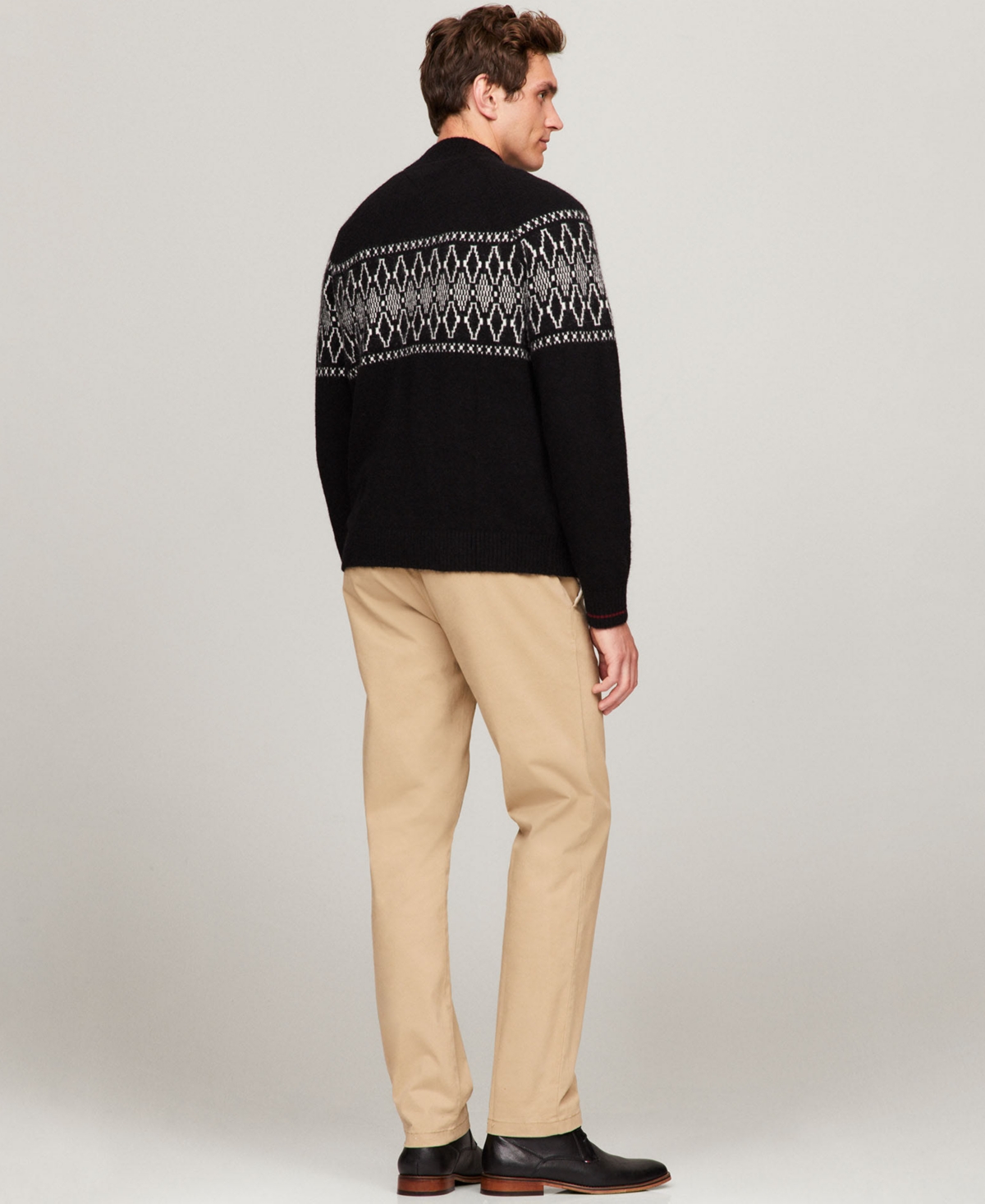 Tommy Hilfiger Men's Dress Casual Festive Turtleneck Sweater - Black