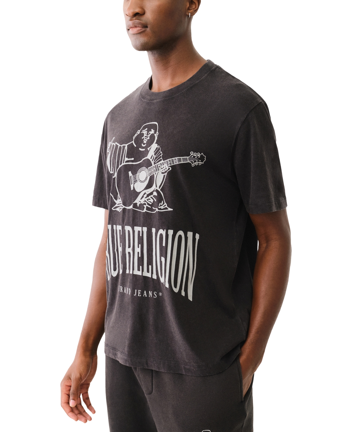 True Religion Men's Crackle Short Sleeve Crewneck Graphic T-Shirt