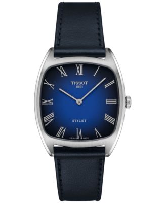 Tissot - Women's Swiss Stylist Blue Leather Strap Watch 32mm