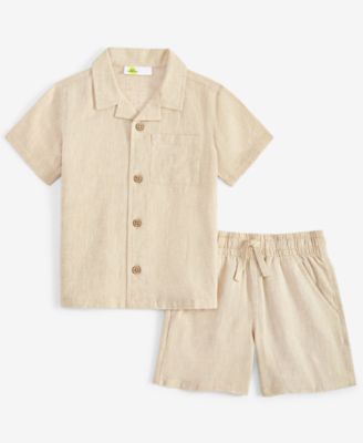 Epic Threads - Toddler Boys Two-Tone Button-Down Shirt & Shorts
