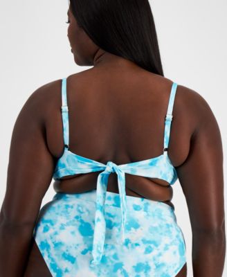 Salt + Cove Plus Size Tie-Dyed Bikini Top, Created for Macy's