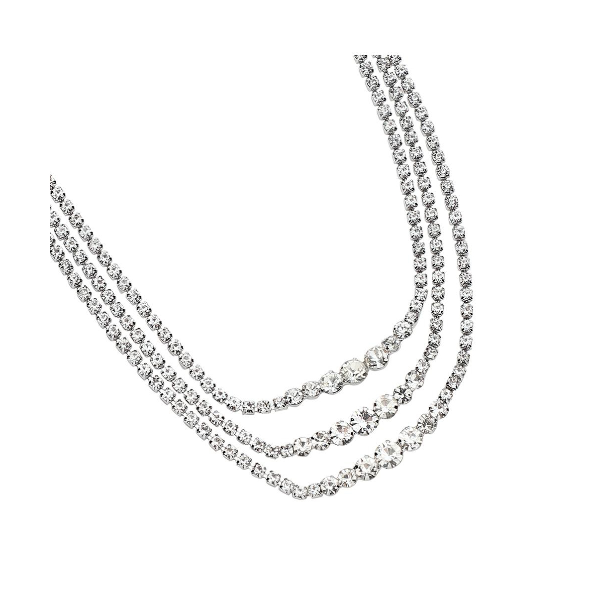 Sohi Women's Minimal Bling Multi-layer Necklace In Silver