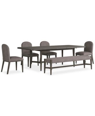 Griffith 6 Pc. Rectangular Dining Set (Table, 4 Side Chairs & Bench), Created for Macy's