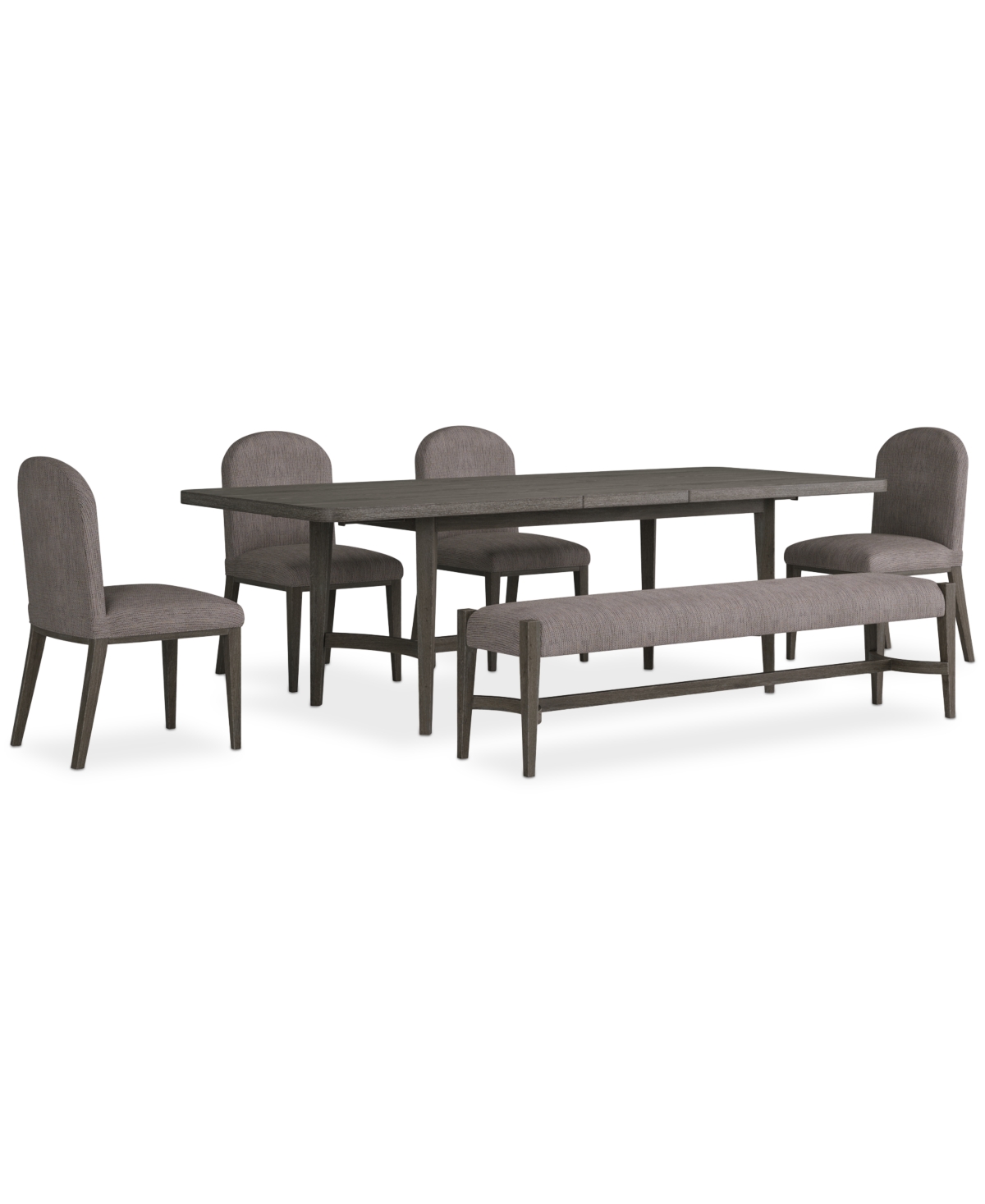 Macy's Griffith 6 Pc. Rectangular Dining Set (table, 4 Side Chairs & Bench), Created For  In Dark Gray