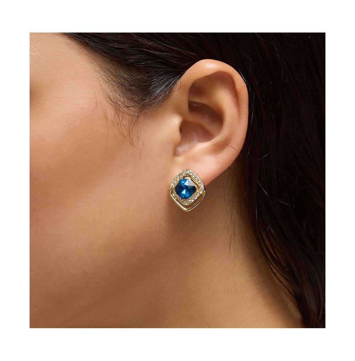 Shop Sohi Women's The Midnight Loop Stud Earrings In Blue