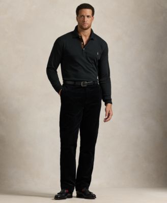 Men's Big & Tall Soft Cotton Long-Sleeve Polo Shirt