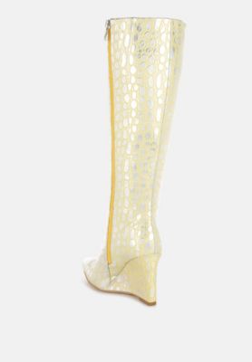 Womens Bar Zone Tear Shaped Faux Leather Boots