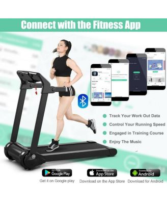 3HP Electric Folding Treadmill with Bluetooth Speaker-Silver