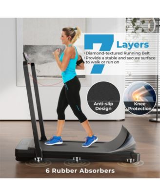 2-in-1 Folding Treadmill with 300 LBS Capacity, Remote Control, and Shock Absorption