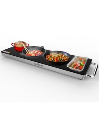 NutriChef Electric Warming Tray with Non-Stick, Heat-Resistant Glass Plate, 22.4" x 6.7" Heating Surface - PKWTR40 - Macy's