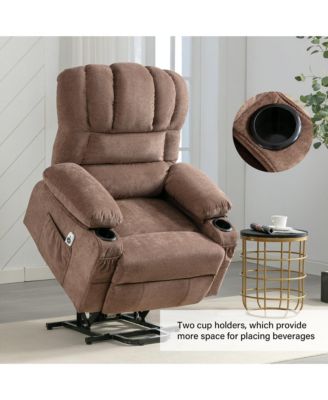 Single piece Woven Fabric Power Recliners for Elderly with Heat ,Lift Recliner Chair and Massage Recliner Chair
