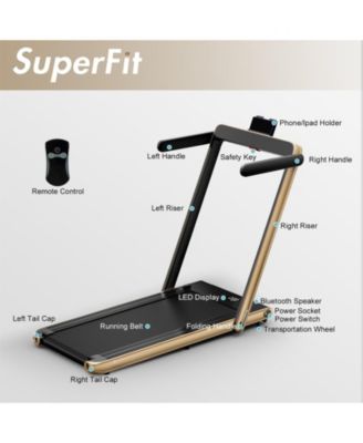 2.25HP 2-in-1 Folding Treadmill – APP, Speaker & Remote