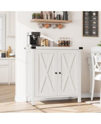 Farmhouse Buffet Cabinet with Doors, Shelves, and Accent Storage Console for Entryway, Kitchen, or Living Room