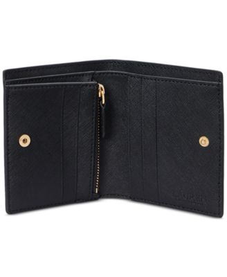 Crosshatch Leather Compact Wallet