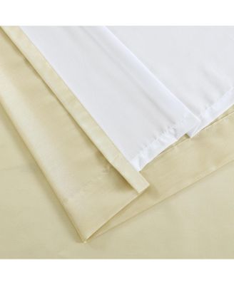 Jefferson Faux Silk Semi Sheer Light Filtering Microfiber Lined Grommet Lightweight Window Curtains Drapery for Bedroom, Dining Room & Living Room, 2 Panels