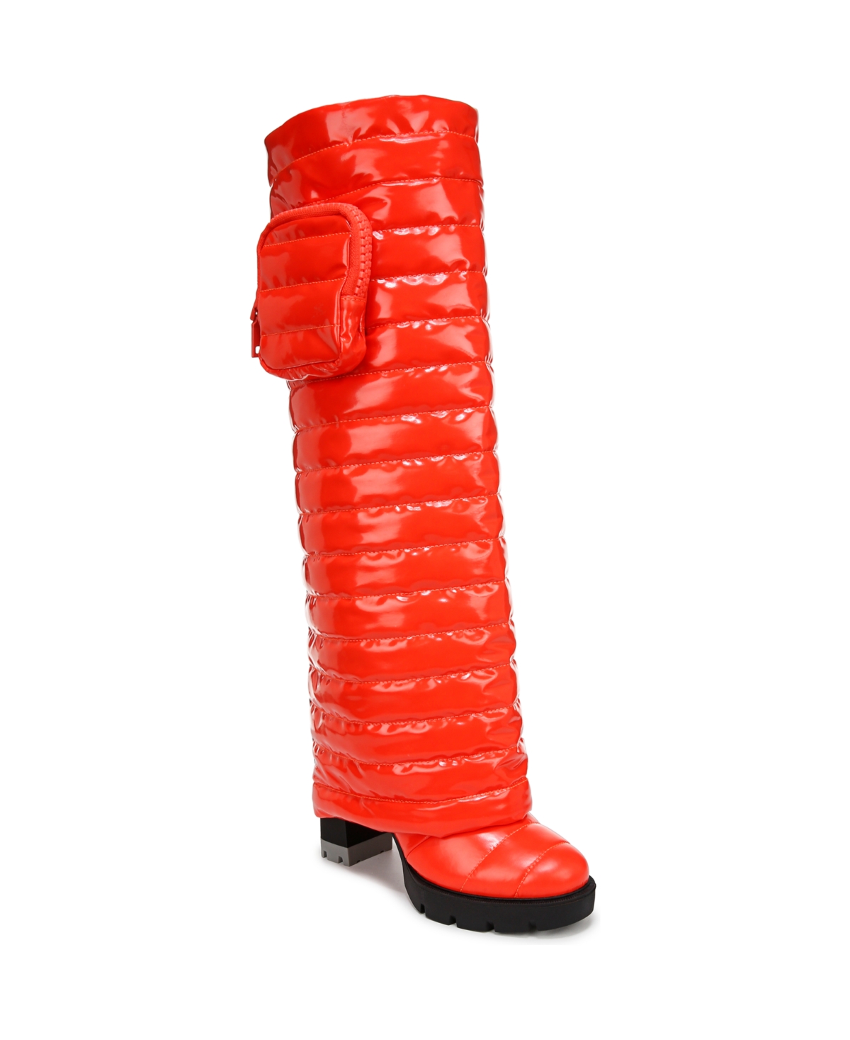 Naturalizer Crosswalk (attachable Legwarmer) Cold Weather Water Resistant Booties In Poppy Patent Shine Nylon