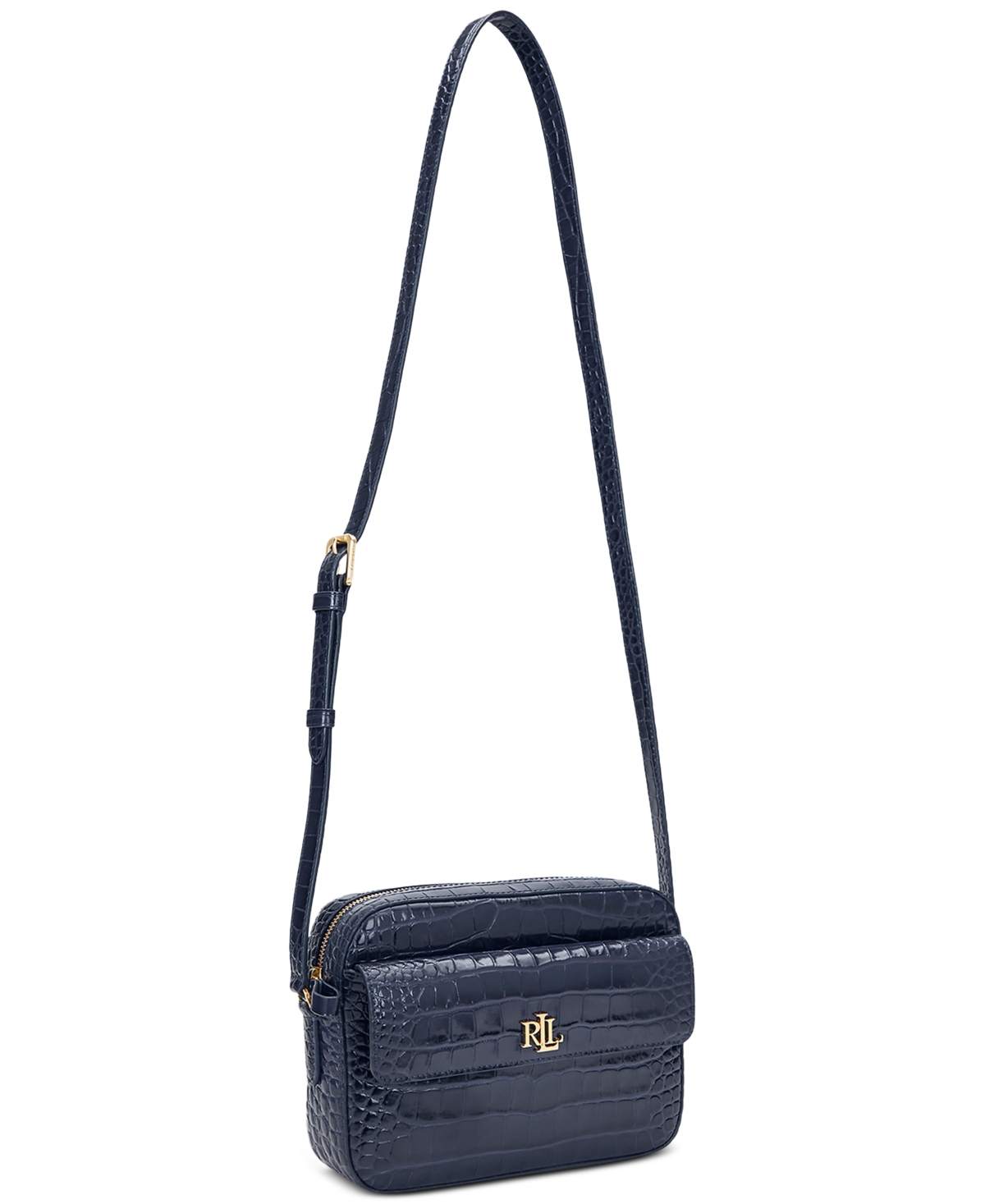 Lauren Ralph Lauren Marcy Croc-Embossed Leather Camera Bag