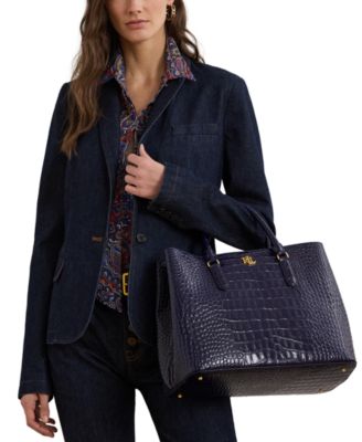 Marcy Large Embossed Satchel Bag