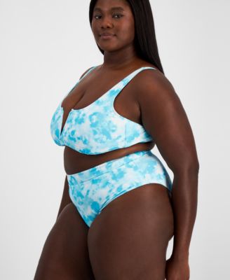 Salt + Cove Plus Size Tie-Dyed Bikini Top, Created for Macy's