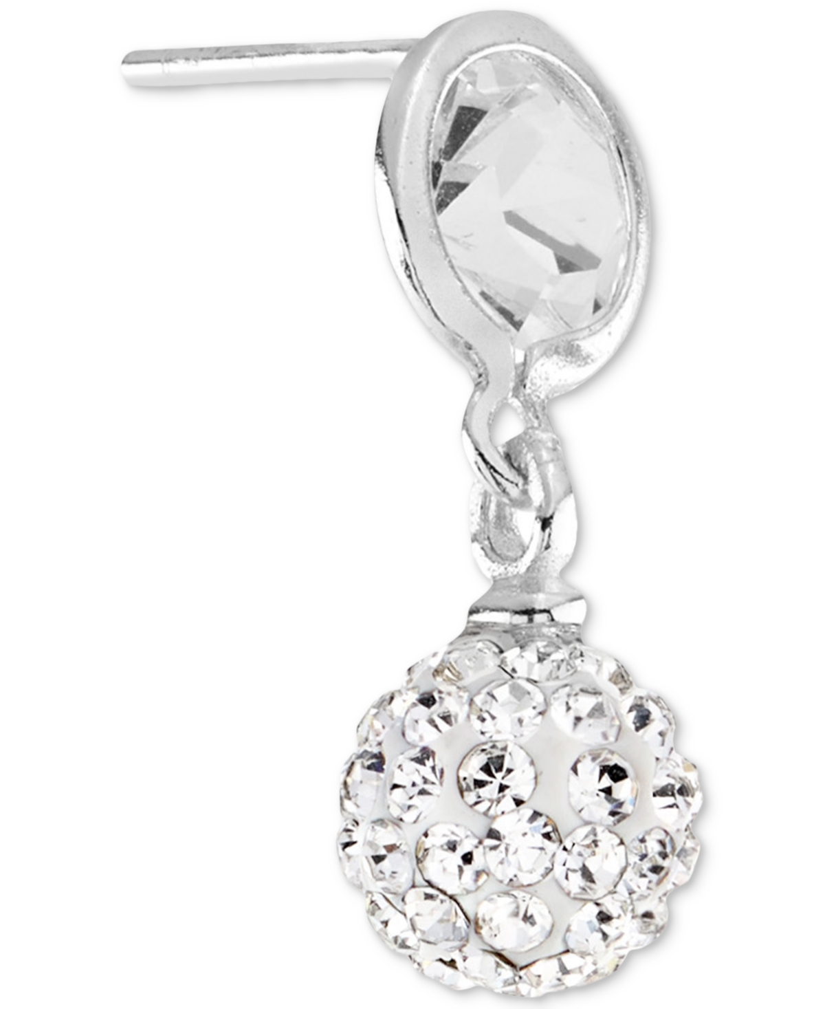 Macy's Cubic Zirconia Ball Drop Earrings In Sterling Silver (also Available In 14k Gold Over Sterling Silve In Silver