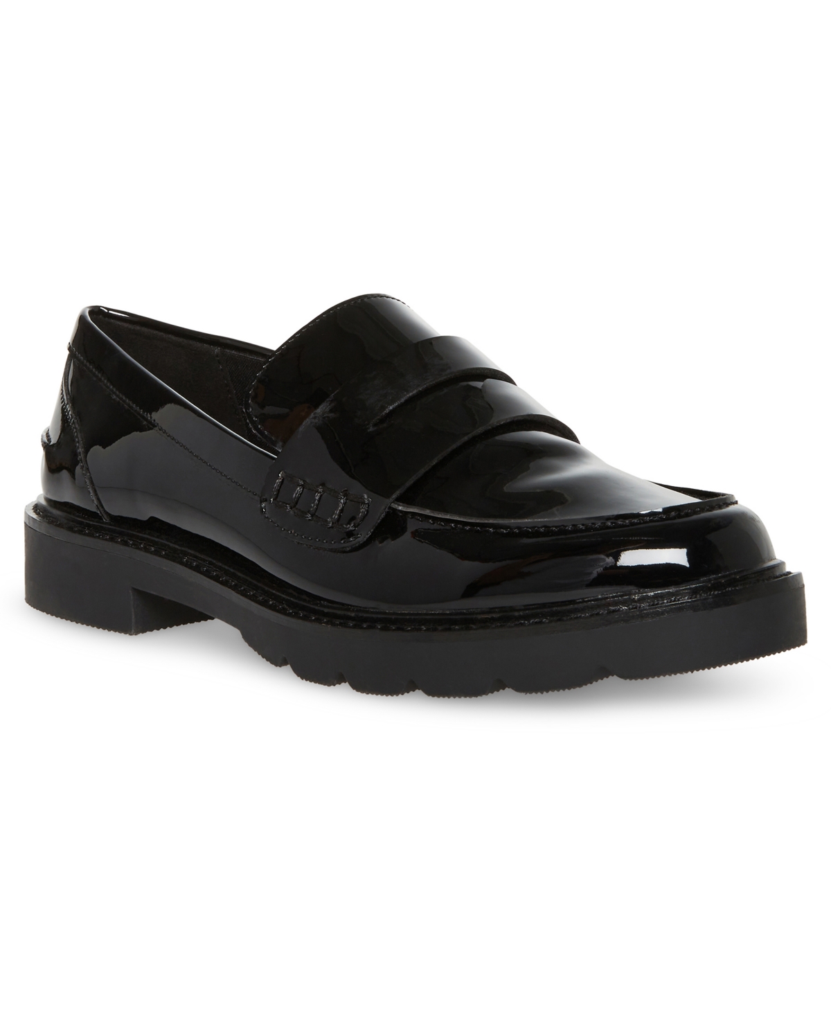 Shop Anne Klein Women's Emmylou Lug Sole Loafers In Black Patent