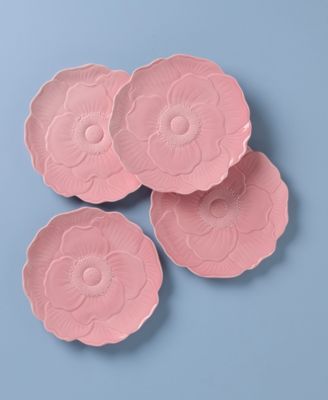 Butterfly Meadow Floral Accent Plates, Set of 4