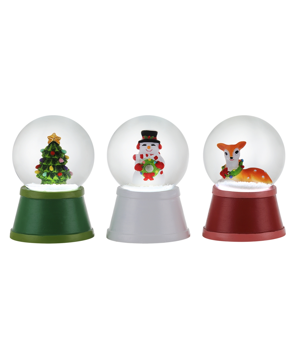 Mr. Christmas Mini Lit Snow Globes, Set Of 3 In Multi