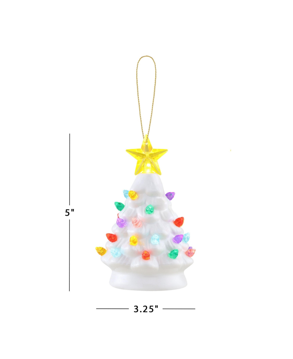 Mr. Christmas 5" Nostalgic Ceramic Tree Ornaments, Set Of 3 In White