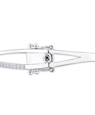 Moissanite Crossover Bangle Bracelet (1/2 ct. t.w.) in Sterling Silver